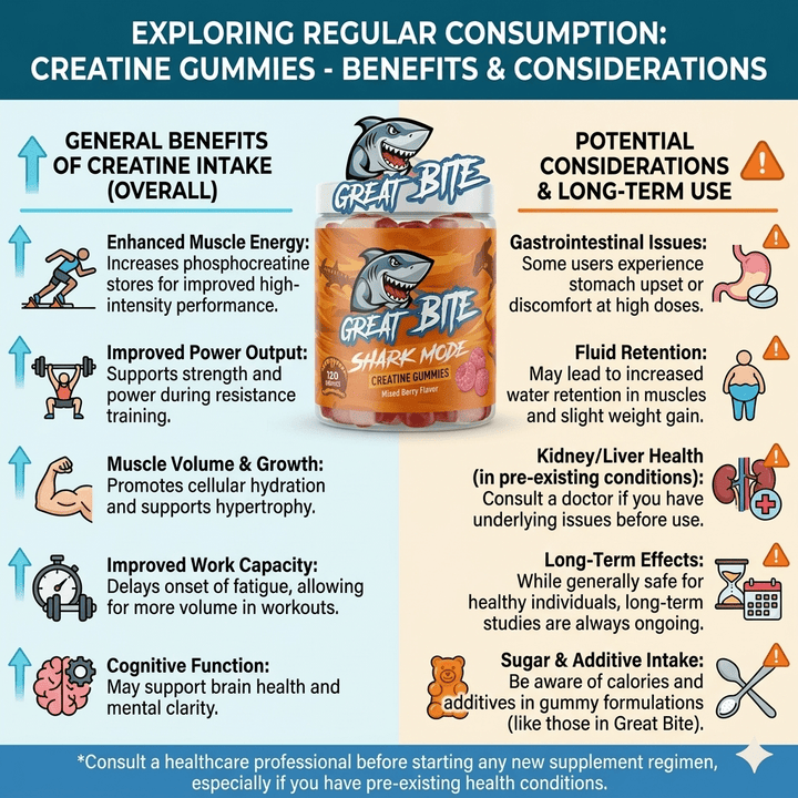 The Benefits and Risks of Consuming Creatine Gummies Regularly - Great Bite