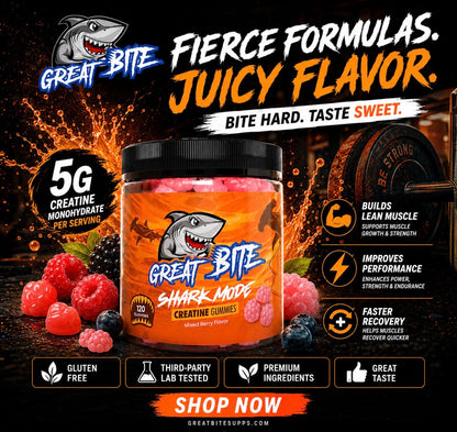 Shark Mode Creatine Gummies Great Bite